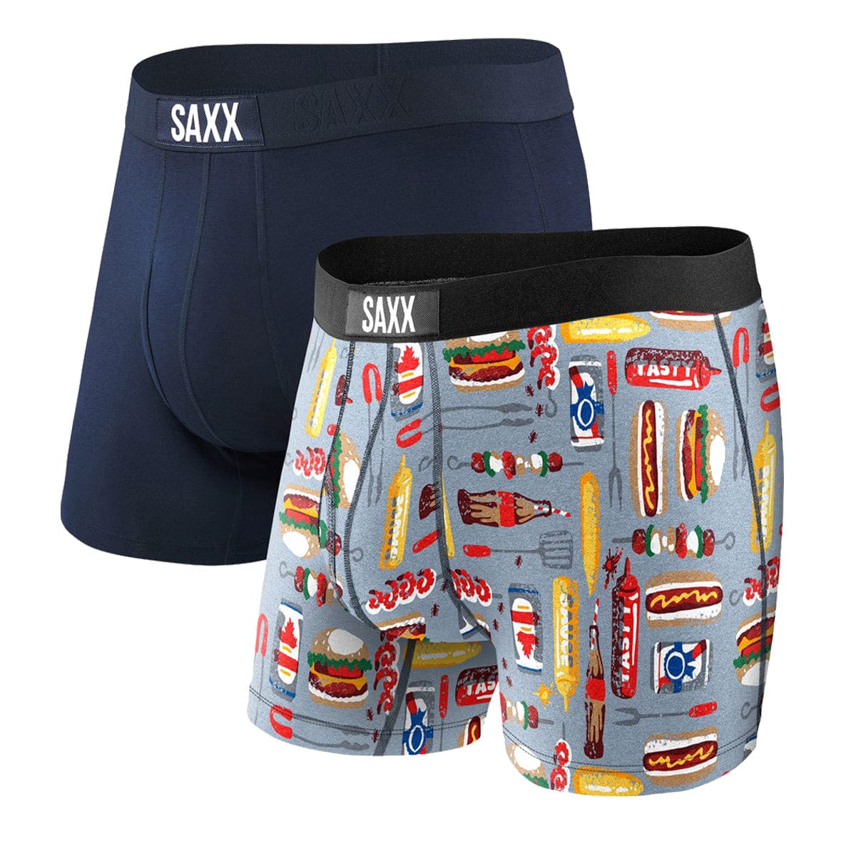 Saxx Ultra Boxers - Back Yard BBQ / Navy (2 Pack) - The Hockey Shop Source For Sports
