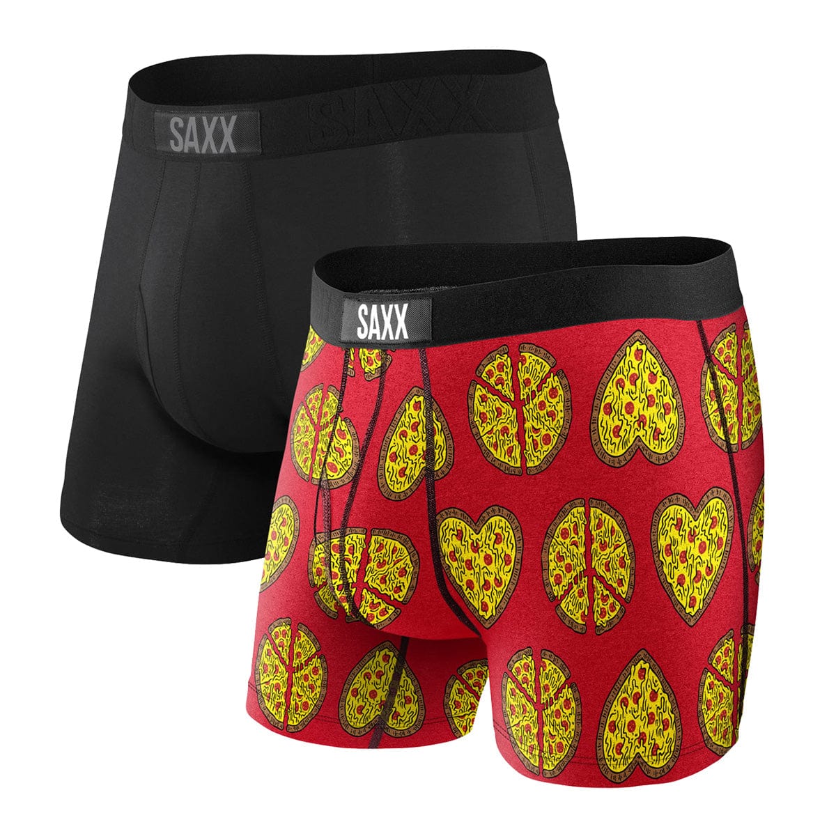 Saxx Ultra Boxers - Piece & Love / Black (2 Pack) - The Hockey Shop Source For Sports