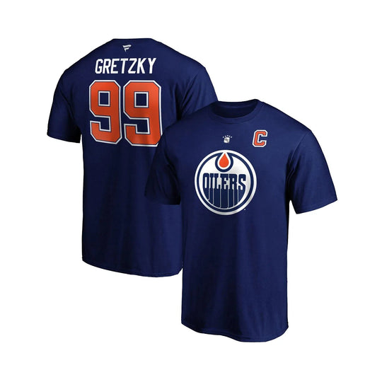 Edmonton Oilers Fanatics Retired N&N Mens Shirt - Wayne Gretzky Blue / XL - The Hockey Shop