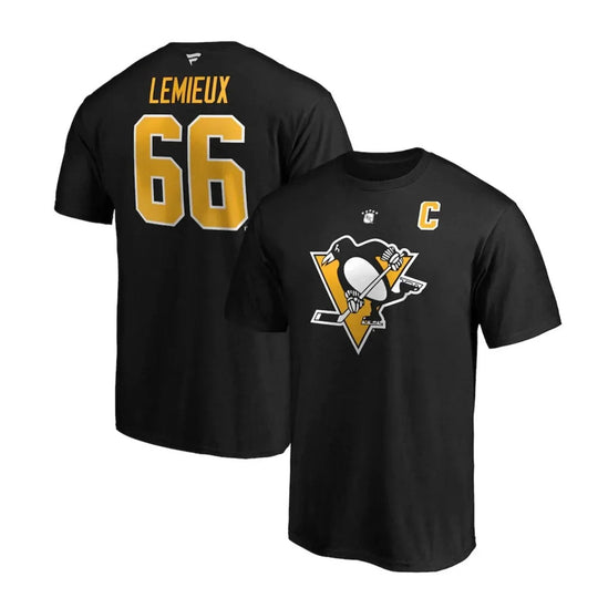 Pittsburgh Penguins Fanatics Retired N&N Mens Shirt - Mario Lemieux Black / L - The Hockey Shop