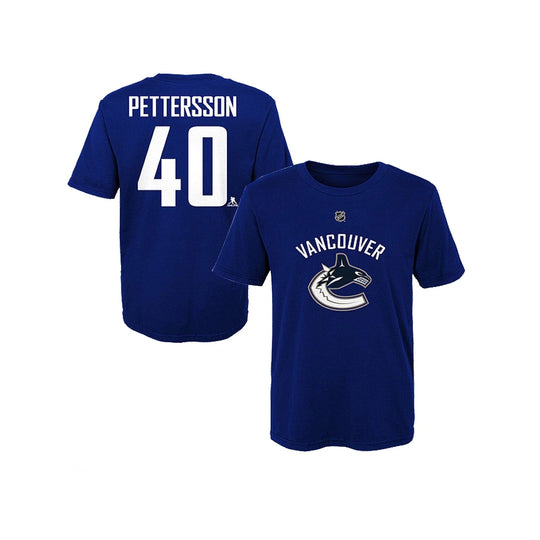 Vancouver Canucks Outer Stuff Name & Number Youth Shirt - Elias Pettersson Royal / XL - The Hockey Shop