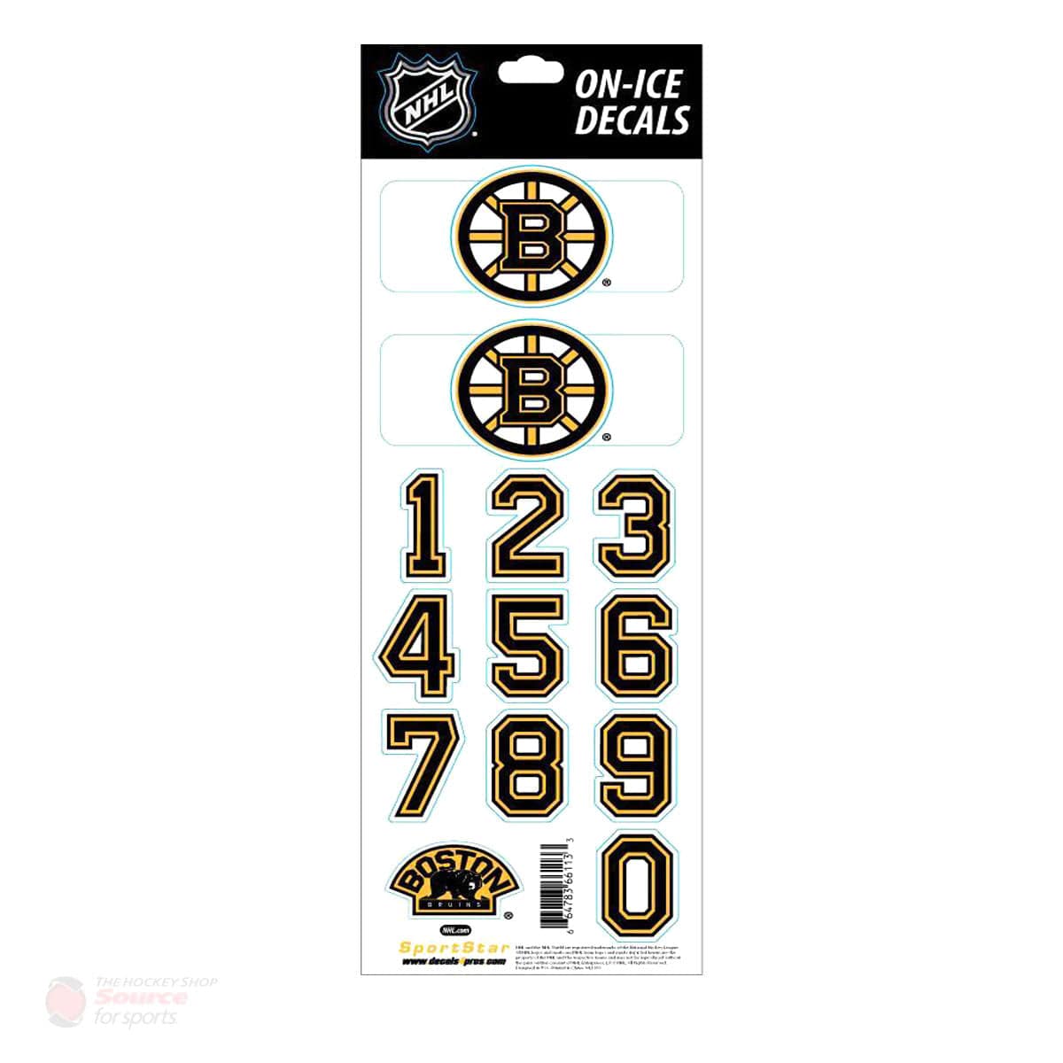 Boston Bruins Sidelines NHL Team Logo Helmet Decals - The Hockey Shop Source For Sports