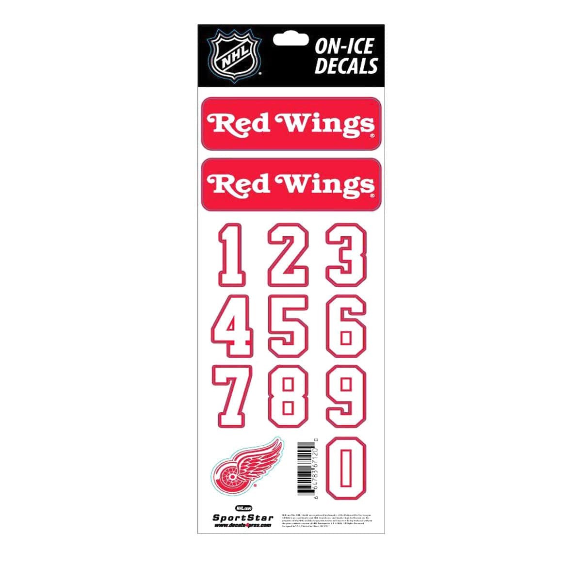 Detroit Red Wings Sidelines NHL Team Logo Helmet Decals - The Hockey Shop Source For Sports