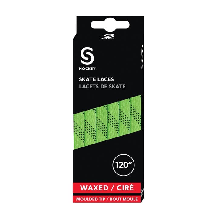 Source for Sports Waxed Hockey Skate Laces - Lime Green / White - The Hockey Shop Source For Sports