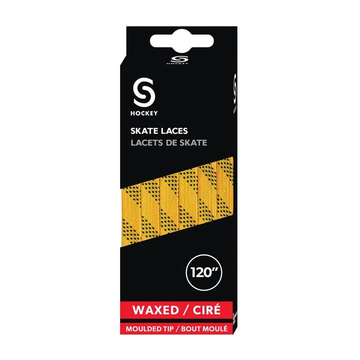Source for Sports Waxed Hockey Skate Laces - Yellow / Black - The Hockey Shop Source For Sports