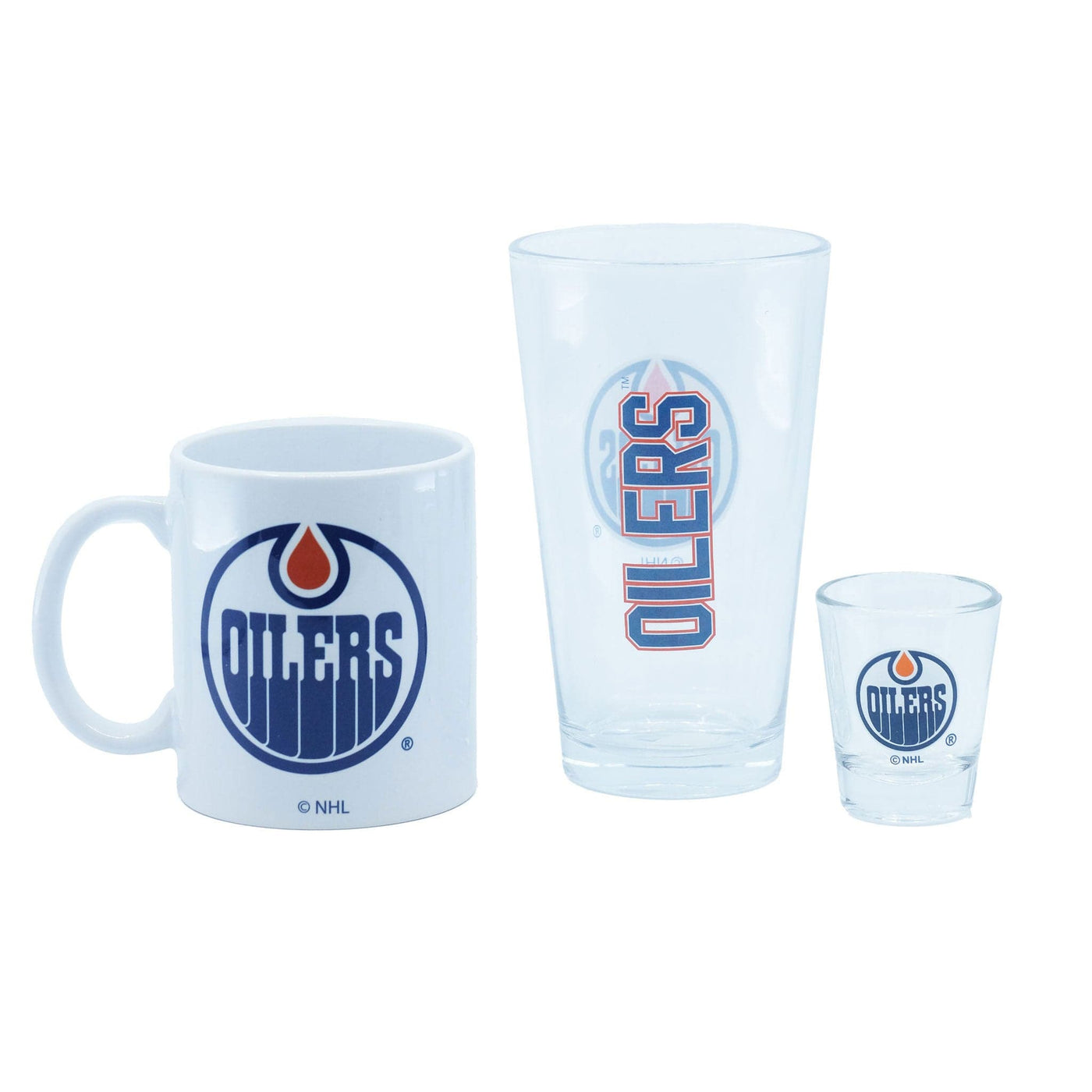 Edmonton Oilers Sports Vault NHL Glass Gift Set - 3 Pack