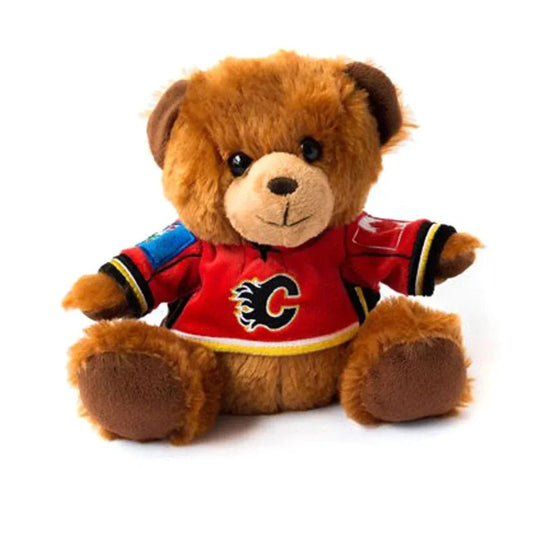 Calgary Flames Forever Collectibles NHL Seated Jersey Bear Red / Flames - The Hockey Shop