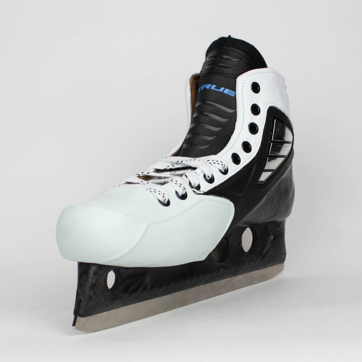 TRUE Senior One Piece Goalie Skates - Pro Stock - White Side/Toe - Size 11