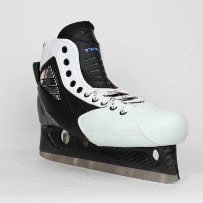 TRUE Senior One Piece Goalie Skates - Pro Stock - White Side/Toe - Size 11