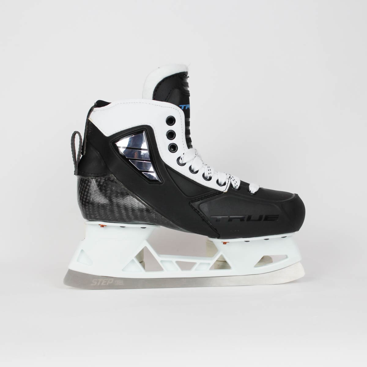 TRUE Senior Two Piece Goalie Skates - Pro Stock - White Side - Size 7