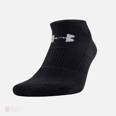 Under Armour Charged Cotton No Show Black Performance Socks - 6 Pack
