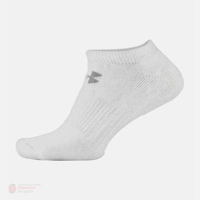 Under Armour Charged Cotton No Show White Performance Socks - 6 Pack